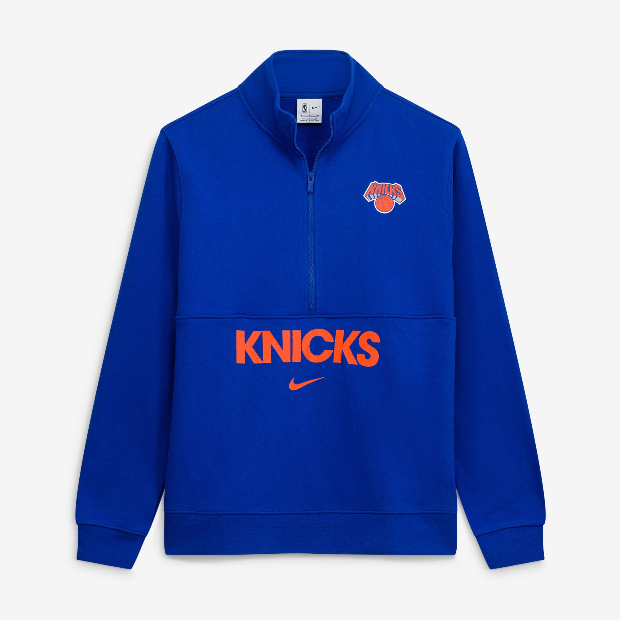 Men's Nike Blue New York Knicks Courtside Club Half-Zip Jacket
